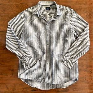 Joseph Abboud Brown Striped Long Sleeve Button Down Shirt